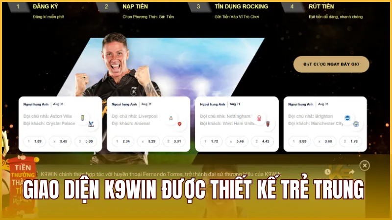 K9WIN 35 Giao diện nhà cái được thiết kế trẻ trung và cực kỳ dễ sử dụng