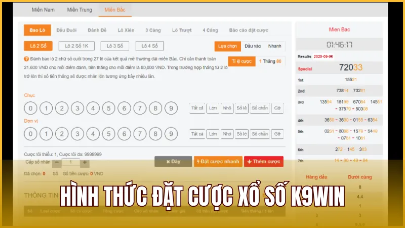 Các hình thức đặt cược xổ số và lô đề hấp dẫn nhất trên K9WIN