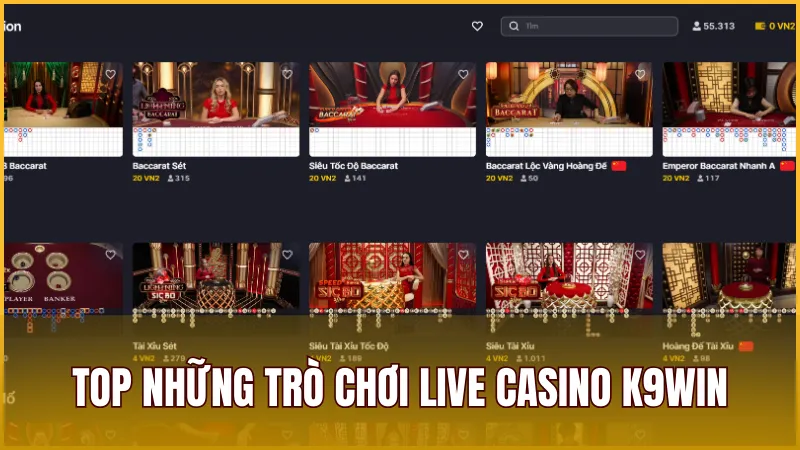 Top những game Live hot nhất nên thử tại nhà cái K9WIN