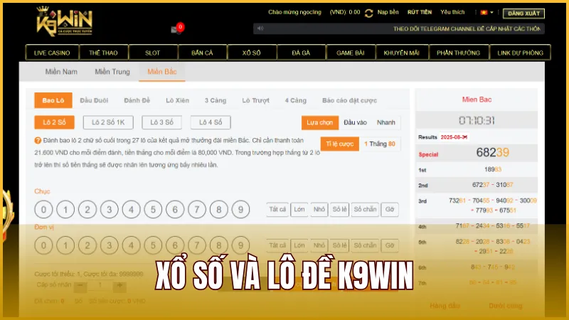 K9WIN 33 Xổ Số Và Lô Đề K9WIN với nhiều hình thức hấp dẫn cuốn hút người chơi