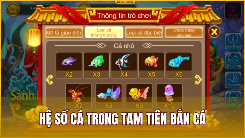 Hướng dẫn chi tiết về luật chơi và hệ số cá trong Bắn Cá Tam Tiên