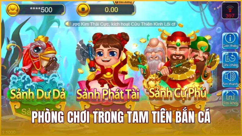 Giới thiệu về hệ thống phòng chơi trong bắn cá Gods Slash Fish