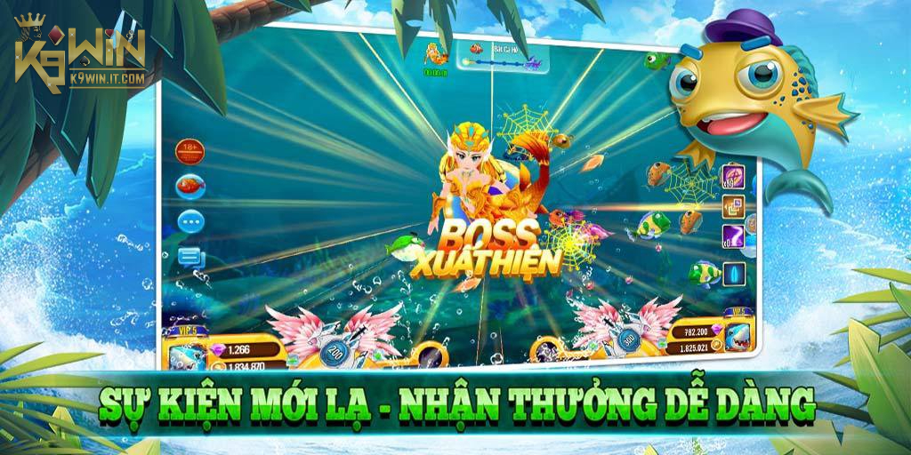 Giao diện trang chủ của game bắn cá siêu hiện đại